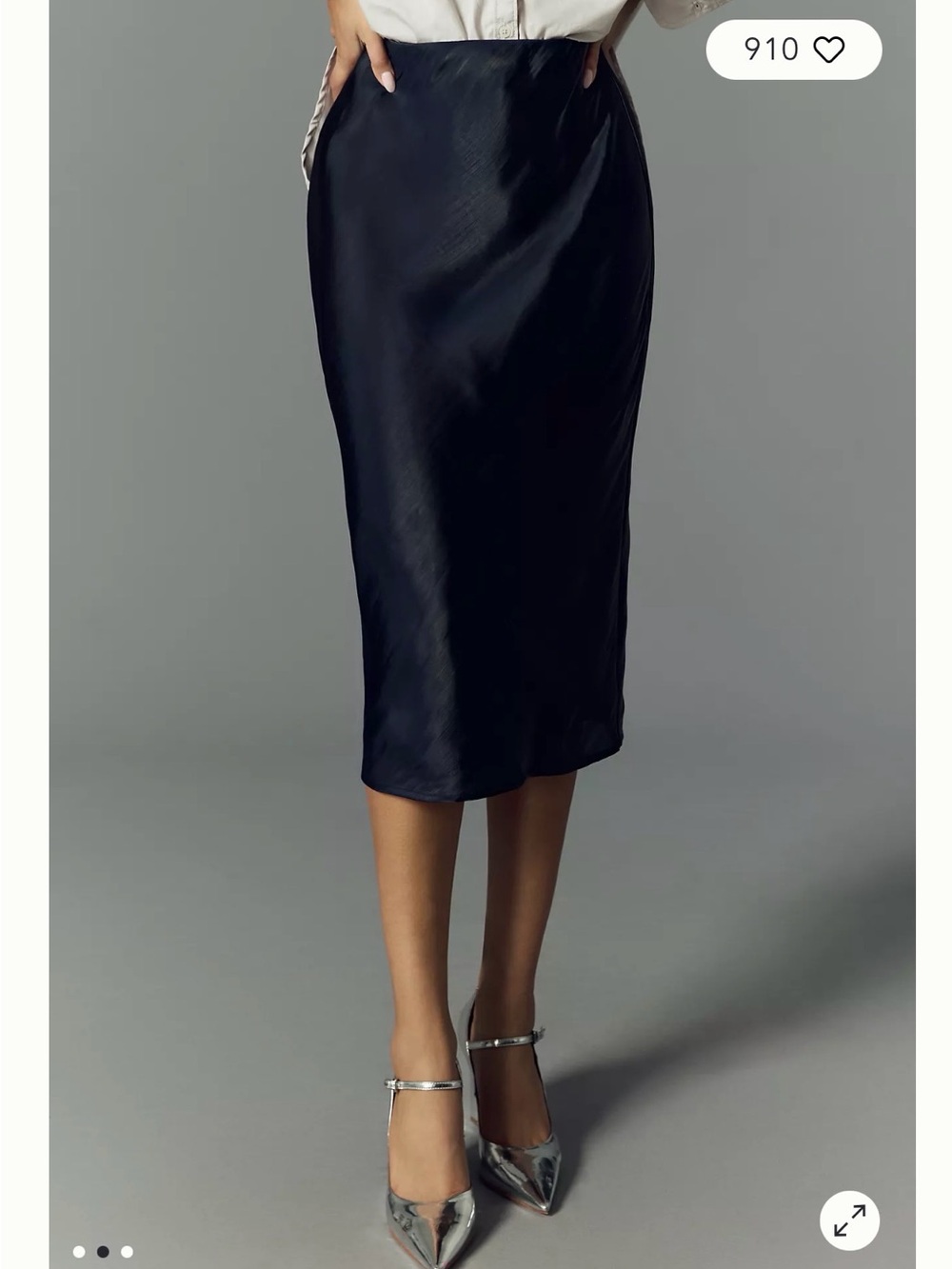 NEW By Anthropologie Liquid Shine Bias-Cut Skirt size M - Picture 2 of 8